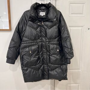 Down Long Lattelier Black Oversized Quilted Puffer Coat